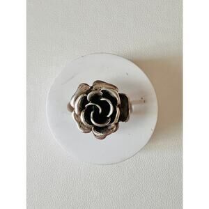 Vintage Sterling Silver Rose Flower Ring Sz 5.5 Layered Petals 6g Tested 925
